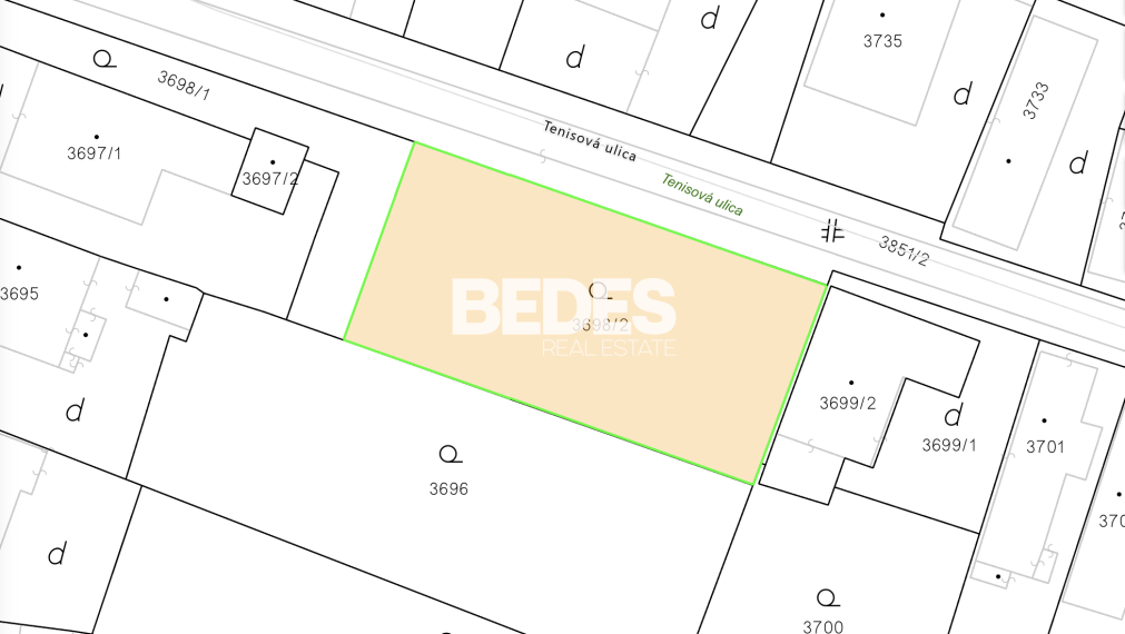 BEDES | Predaj pozemku na Tenisovej ul., 675 m2, Prievidza