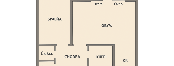 2-izbový byt s veľkou loggiou a šatníkom na sídlisku Juh | Trenčín